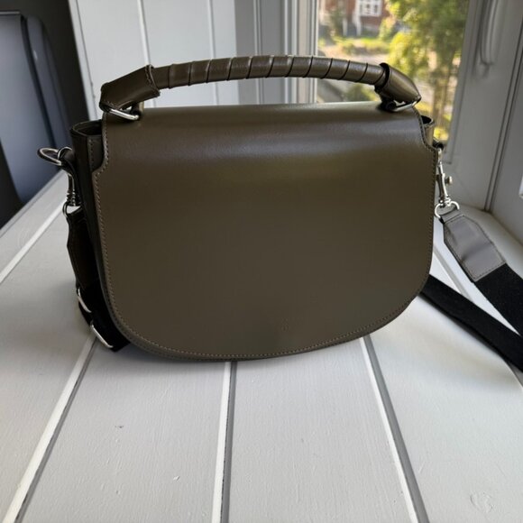 Tiger of Sweden - 100% Leather Olive Saddle Bag - Excellent Condition! - Picture 1 of 5